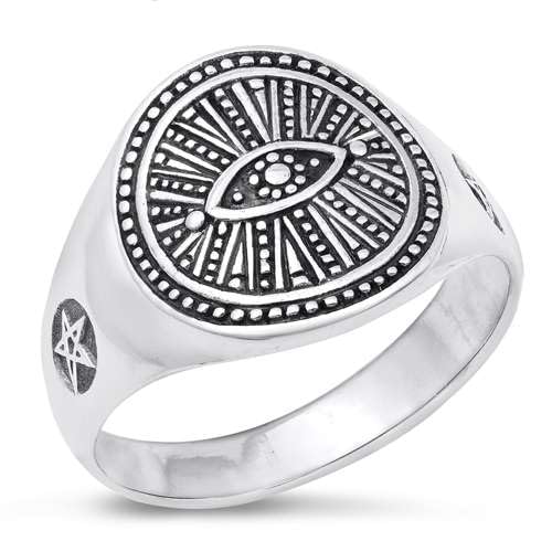 Sterling Silber Auge & Stern Herren Ring LTDKLRP145096-100 von Joyara