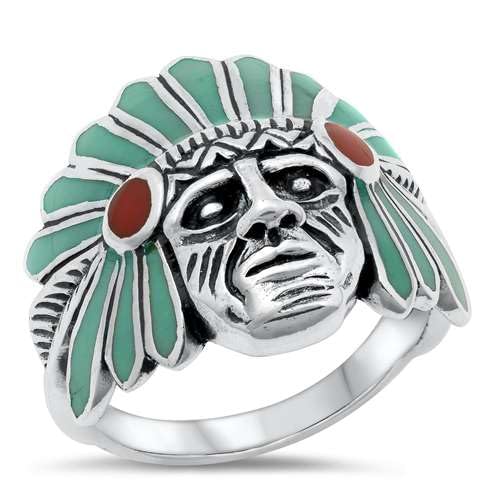 Sterling Silber Indianer-Herren Ring von Joyara