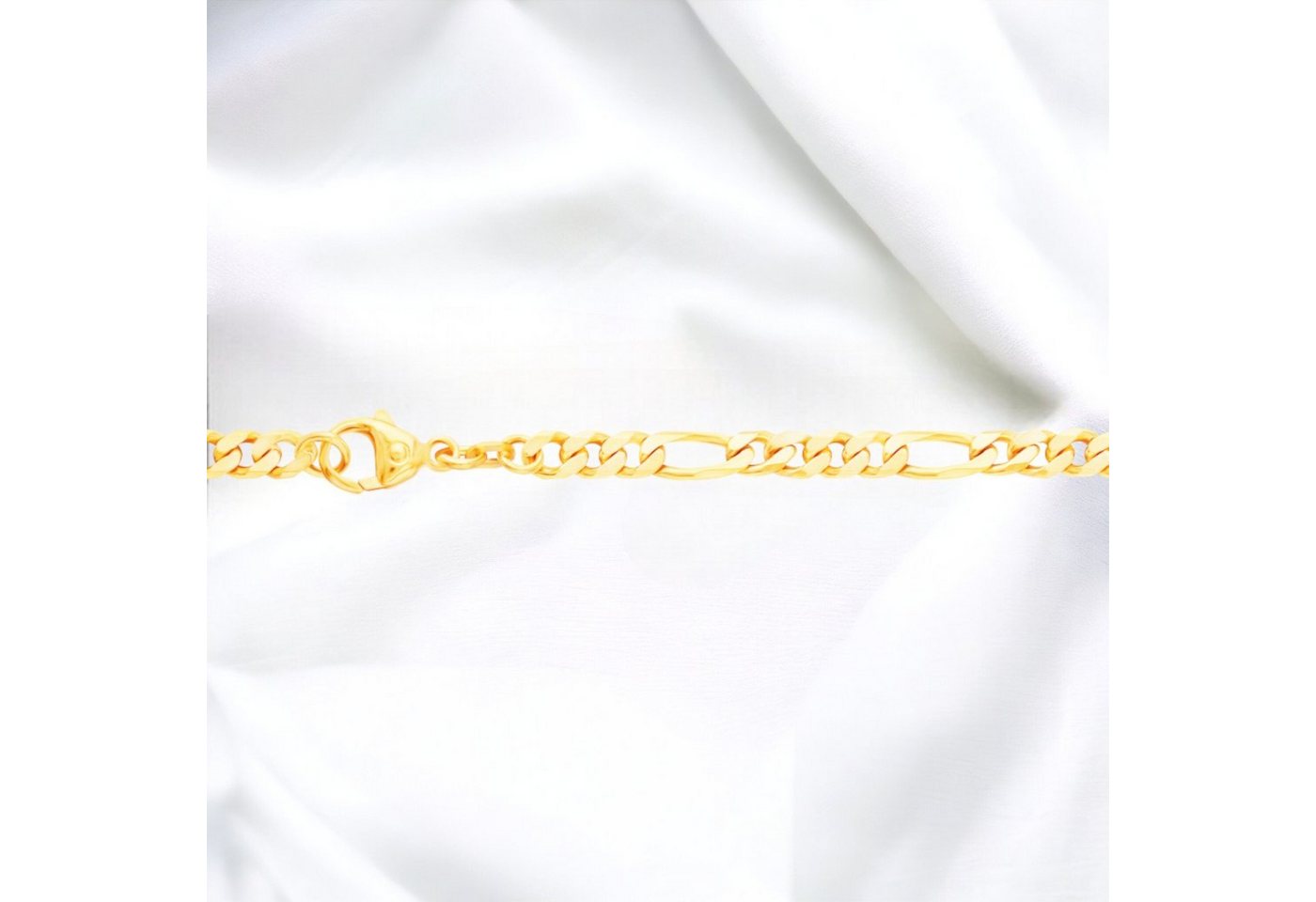 Joyes Boutique Armband JB Damen Goldarmband Figaro diamantiert 4,3 mm 333 - 8 Kt 18,7 cm (Gold, JB) von Joyes Boutique