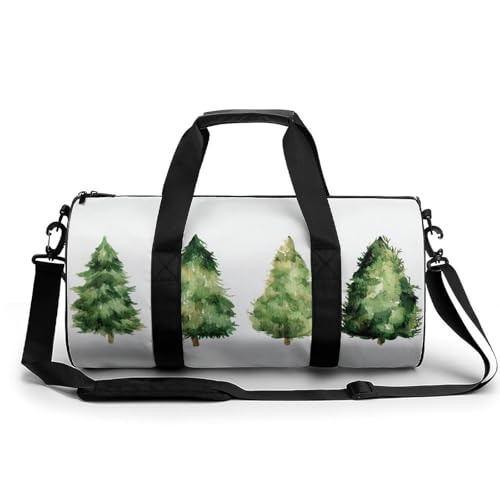 Four Christmas Trees Watercolor Travel Gym Bag for Women Men Cylindrical Duffle Bag Sport Workout Bag with Shoulder Strap Four Christmas Trees Watercolor Travel Gym Bag for Women Men Cylindrical Duffle Bag Sport Workout Bag with Shoulder Strap von Jubonexis