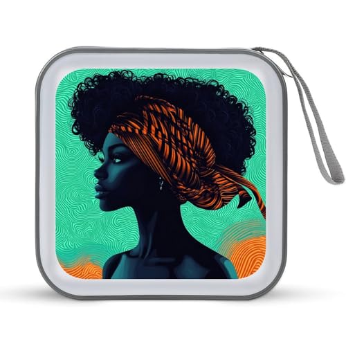 Jubonexis Afrikanische Frau Afro Head Wrap CD-Hülle DVD Aufbewahrungstasche tragbar für Auto Zuhause Reisen Jubonexis Afrikanische Frau Afro Head Wrap CD-Hülle DVD Aufbewahrungstasche tragbar für Auto Zuhause Reisen von Jubonexis