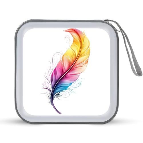 Jubonexis Bunte Feder-CD-Hülle, DVD-Aufbewahrungsbox, tragbar Jubonexis Bunte Feder-CD-Hülle, DVD-Aufbewahrungsbox, tragbar von Jubonexis
