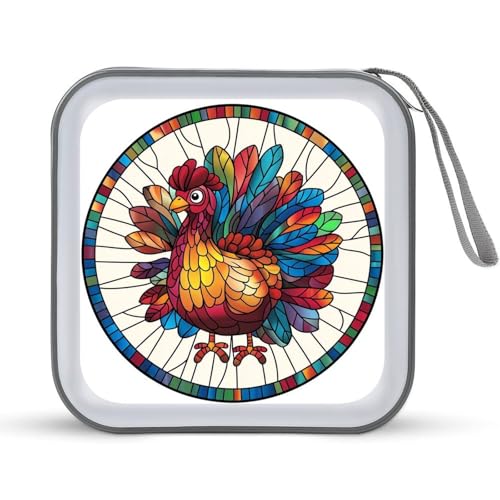 Jubonexis Buntglas-CD-Hülle, DVD-Aufbewahrung, tragbar, für Auto, Zuhause, Reisen Jubonexis Buntglas-CD-Hülle, DVD-Aufbewahrung, tragbar, für Auto, Zuhause, Reisen von Jubonexis