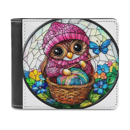 Jubonexis Buntglas-Eule mit rosa Hut, weiches PU-Leder, Bifold Wallet, Münzgeldbörse, Kreditkartenetui, robuster Kartenhalter, schlanke Geldscheinfach für Männer und Frauen Jubonexis Buntglas-Eule mit rosa Hut, weiches PU-Leder, Bifold Wallet, Münzgeldbörse, Kreditkartenetui, robuster Kartenhalter, schlanke Geldscheinfach für Männer und Frauen von Jubonexis