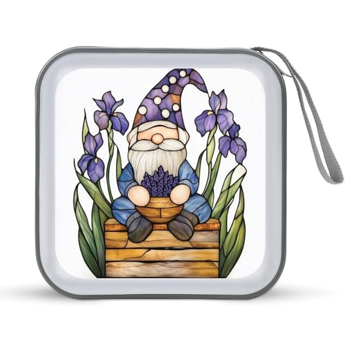 Jubonexis Buntglas Niedlicher Gartenzwerg CD-Hülle DVD Aufbewahrungskoffer tragbar Jubonexis Buntglas Niedlicher Gartenzwerg CD-Hülle DVD Aufbewahrungskoffer tragbar von Jubonexis