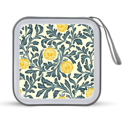 Jubonexis CD-Hülle, DVD-Aufbewahrung, Vintage-Design, Gelb mit Blumenmuster Jubonexis CD-Hülle, DVD-Aufbewahrung, Vintage-Design, Gelb mit Blumenmuster von Jubonexis