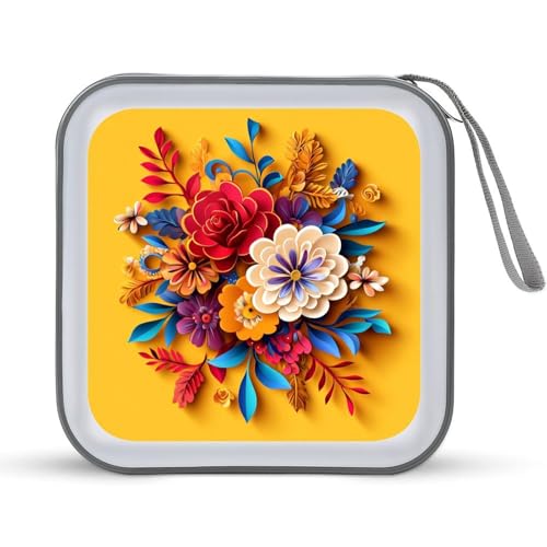 Jubonexis CD-Hülle, DVD-Hülle, bunt, mexikanisches Blumenmuster auf gelbem Jubonexis CD-Hülle, DVD-Hülle, bunt, mexikanisches Blumenmuster auf gelbem von Jubonexis