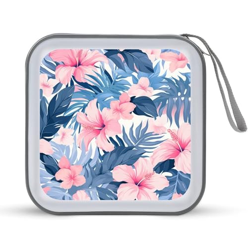 Jubonexis CD-Hülle, DVD-Hülle, tragbar, Hibiskusblumen, Rosa und Blau Jubonexis CD-Hülle, DVD-Hülle, tragbar, Hibiskusblumen, Rosa und Blau von Jubonexis