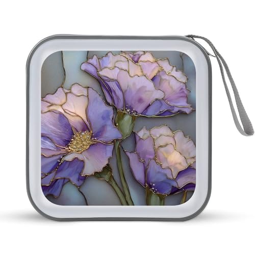 Jubonexis CD-Hülle / DVD-Aufbewahrungskoffer aus Buntglas, Lavendel, tragbar Jubonexis CD-Hülle / DVD-Aufbewahrungskoffer aus Buntglas, Lavendel, tragbar von Jubonexis