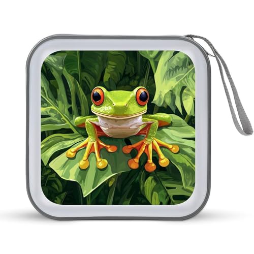 Jubonexis CD-Hülle / DVD-Hülle, Motiv: niedlicher grüner Frosch, tragbar Jubonexis CD-Hülle / DVD-Hülle, Motiv: niedlicher grüner Frosch, tragbar von Jubonexis