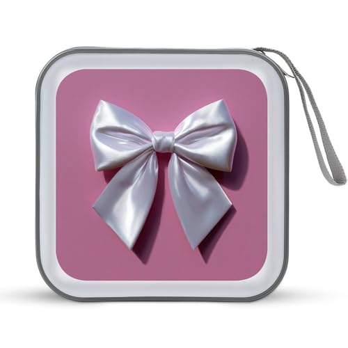 Jubonexis CD-Hülle / DVD-Hülle, Satin-Schleife, tragbar, für Auto, Zuhause, Reisen, Weiß Jubonexis CD-Hülle / DVD-Hülle, Satin-Schleife, tragbar, für Auto, Zuhause, Reisen, Weiß von Jubonexis