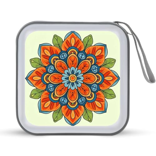 Jubonexis CD-Hülle mit Mandala-Cartoon-Motiv, geometrisch, tragbar, für CDs und DVDs Jubonexis CD-Hülle mit Mandala-Cartoon-Motiv, geometrisch, tragbar, für CDs und DVDs von Jubonexis