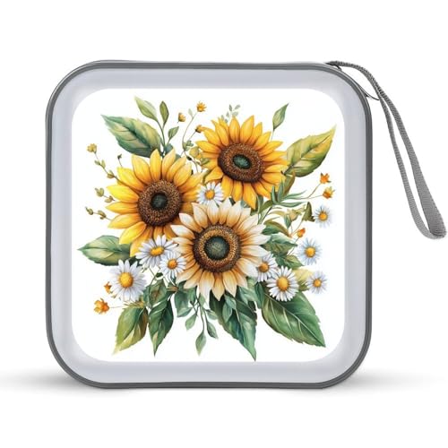 Jubonexis CD-Hülle mit Sonnenblumenstrauß und DVD-Aufbewahrungsbox, tragbar Jubonexis CD-Hülle mit Sonnenblumenstrauß und DVD-Aufbewahrungsbox, tragbar von Jubonexis