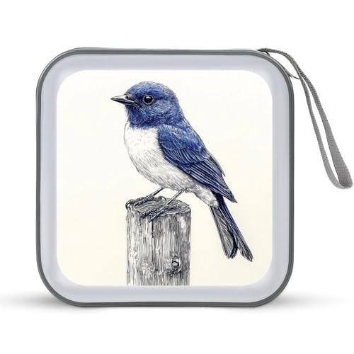 Jubonexis CD-Hülle mit Vintage-Motiv Bluebird auf Zaunpfosten, DVD-Aufbewahrung, tragbar, für Auto, Zuhause, Reisen Jubonexis CD-Hülle mit Vintage-Motiv Bluebird auf Zaunpfosten, DVD-Aufbewahrung, tragbar, für Auto, Zuhause, Reisen von Jubonexis