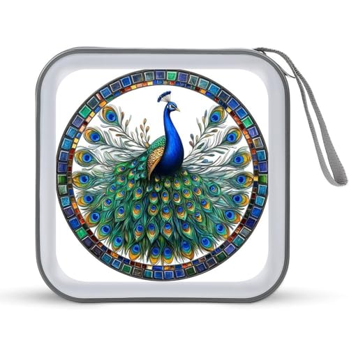Jubonexis CD-Tasche / DVD-Hülle, Motiv: Buntglas, Pfau, Surrealismus, tragbar Jubonexis CD-Tasche / DVD-Hülle, Motiv: Buntglas, Pfau, Surrealismus, tragbar von Jubonexis