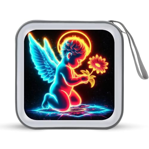 Jubonexis Glowing Neon Angel CD-Hülle, DVD-Aufbewahrungsbox, tragbar Jubonexis Glowing Neon Angel CD-Hülle, DVD-Aufbewahrungsbox, tragbar von Jubonexis