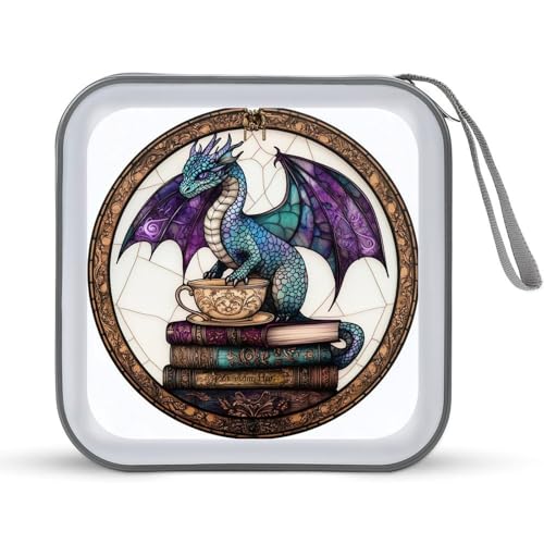 Jubonexis Majestic Dragon on Vintage Books CD Case DVD Storage Case Portable Jubonexis Majestic Dragon on Vintage Books CD Case DVD Storage Case Portable von Jubonexis