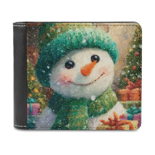Jubonexis Niedlicher Schneemann mit grünem Hut und Schal, weiches PU-Leder, Bifold Geldbörse, Münzgeldbörse, Kreditkartenetui, langlebig, Kartenhalter, schlanke Geldscheinfach für Männer und Frauen Jubonexis Niedlicher Schneemann mit grünem Hut und Schal, weiches PU-Leder, Bifold Geldbörse, Münzgeldbörse, Kreditkartenetui, langlebig, Kartenhalter, schlanke Geldscheinfach für Männer und Frauen von Jubonexis
