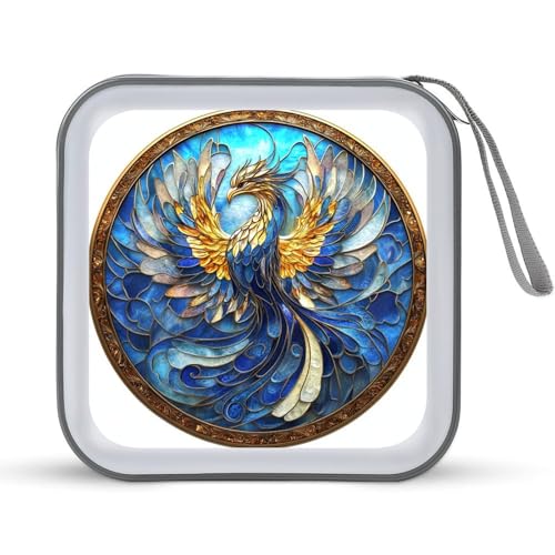 Jubonexis Phoenix CD-Hülle / DVD-Aufbewahrungskoffer aus Buntglas, tragbar Jubonexis Phoenix CD-Hülle / DVD-Aufbewahrungskoffer aus Buntglas, tragbar von Jubonexis