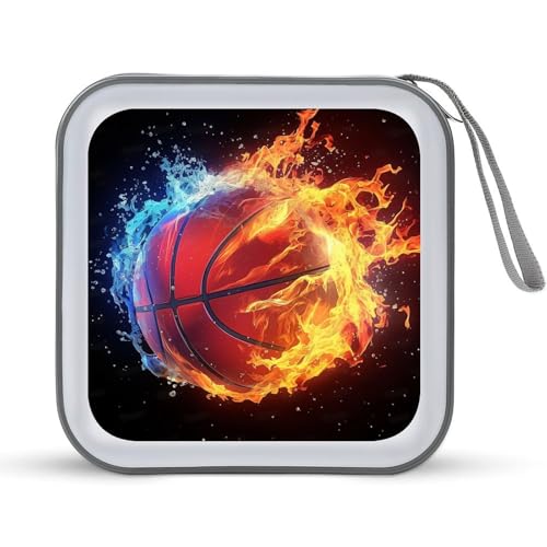 Jubonexis Red Flames Basketball-CD-Hülle, DVD-Aufbewahrungsbox, tragbar Jubonexis Red Flames Basketball-CD-Hülle, DVD-Aufbewahrungsbox, tragbar von Jubonexis