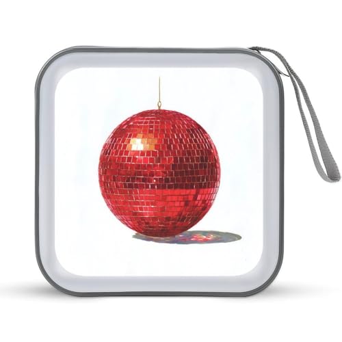 Jubonexis Rote Discokugel CD-Hülle DVD Aufbewahrungskoffer tragbar Jubonexis Rote Discokugel CD-Hülle DVD Aufbewahrungskoffer tragbar von Jubonexis