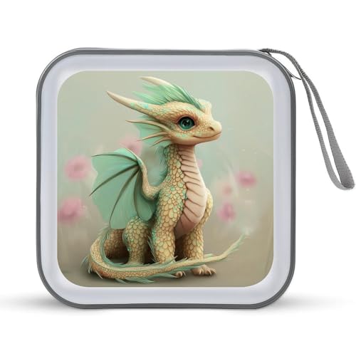 Jubonexis Schöne kleine goldene Drachen-CD-Hülle, DVD-Aufbewahrung, tragbar Jubonexis Schöne kleine goldene Drachen-CD-Hülle, DVD-Aufbewahrung, tragbar von Jubonexis