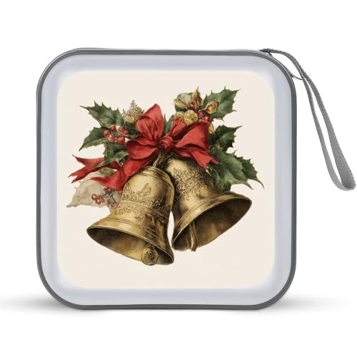 Jubonexis Vintage Weihnachtsglocken CD Hülle DVD Aufbewahrungskoffer tragbar Jubonexis Vintage Weihnachtsglocken CD Hülle DVD Aufbewahrungskoffer tragbar von Jubonexis