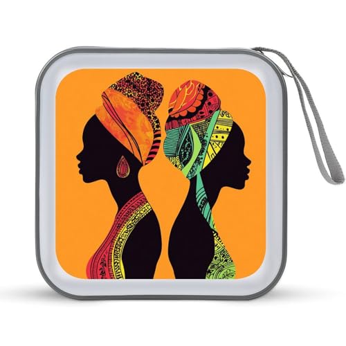 Jubonexis Zwei schöne afrikanische Frauen CD-Hülle DVD Aufbewahrungskoffer tragbar für Auto Zuhause Reisen Jubonexis Zwei schöne afrikanische Frauen CD-Hülle DVD Aufbewahrungskoffer tragbar für Auto Zuhause Reisen von Jubonexis