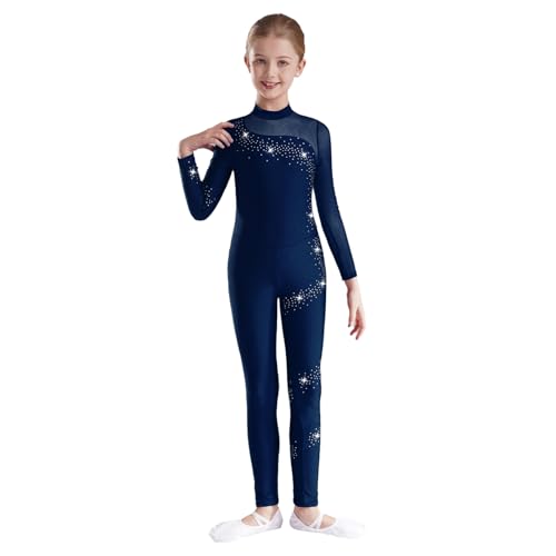 Jugaoge Mädchen Rollkragen Ganzkörperanzug Glitzer Turnanzug Gymnastikanzug Mesh Spleiß Ballett Tanz Body Einteiler Tanzbekleidung Navy blau 134-140 Jugaoge Mädchen Rollkragen Ganzkörperanzug Glitzer Turnanzug Gymnastikanzug Mesh Spleiß Ballett Tanz Body Einteiler Tanzbekleidung Navy blau 134-140 von Jugaoge
