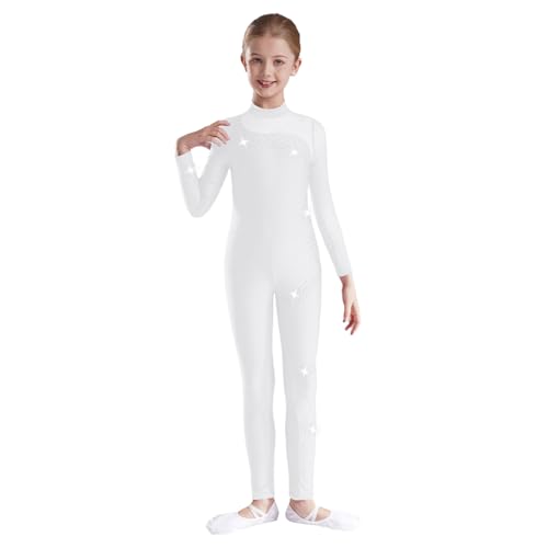 Jugaoge Mädchen Rollkragen Ganzkörperanzug Glitzer Turnanzug Gymnastikanzug Mesh Spleiß Ballett Tanz Body Einteiler Tanzbekleidung Weiß 122-128 Jugaoge Mädchen Rollkragen Ganzkörperanzug Glitzer Turnanzug Gymnastikanzug Mesh Spleiß Ballett Tanz Body Einteiler Tanzbekleidung Weiß 122-128 von Jugaoge
