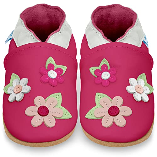 Juicy Bumbles Lauflernschuhe Mädchen Krabbelschuhe Baby Hausschuhe Babyschuhe 12-18 Monate Rosa Blüten von Juicy Bumbles