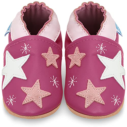 Juicy Bumbles Lauflernschuhe Mädchen Krabbelschuhe Babyschuhe/Rosa Sterne 12-18 Monate (Größe 22/23) von Juicy Bumbles