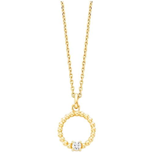 Julie Julsen Damen Anhänger mit Kette 925/- Sterling Silber 40cm Glänzend Zirkonia gold 148250045 von Julie Julsen