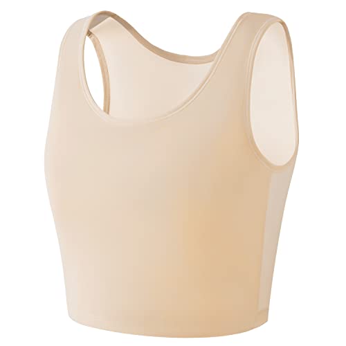 Jumwa Brust Binder Transgender FTM halb Pullover Tank Top Kompression BH für Damen, Nude, L von Jumwa