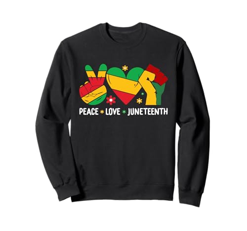 Peace Love Juneteenth Schwarze Afroamerikaner Herren Damen Kinder Sweatshirt Peace Love Juneteenth Schwarze Afroamerikaner Herren Damen Kinder Sweatshirt von Juneteenth 1865 Black History.