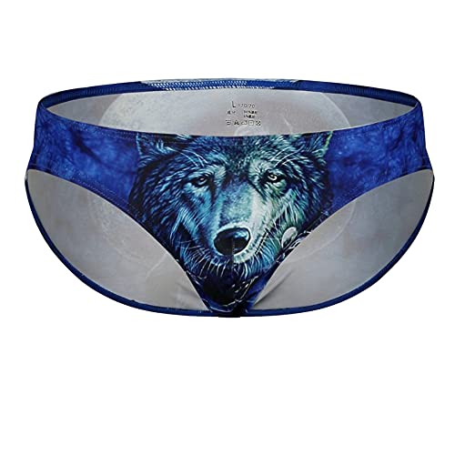 Herren Unterwäsche-Shorts Sexy Panty Atmungsaktive Badehose Herren Badeslip Kurz Eng Jungen Schwimmhose Freizeit Kurze Badehose aus weicher Baumwolle (XL,Blauer Wolf) von Jungerhouse