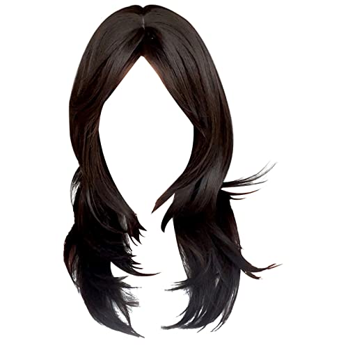 Anime Perücke Mädchen synthetische Perücken für Frauen Natürliche Wellenperücken mit Modisch Perücke Blond Kurz Männer (Black, One Size) von Junhasgood