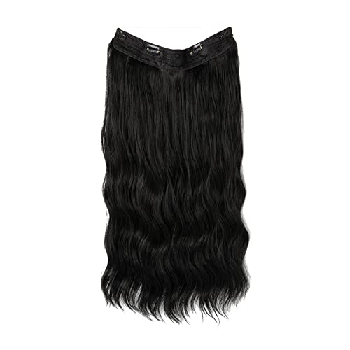 Draht Haarverlängerung Langes Synthetisches Clip In Wave Lockiges Haarteil Für Frauen 24 Größenverstellbar Transparentes Stirnband Haar Frisur Puppe (A, C) von Junhasgood