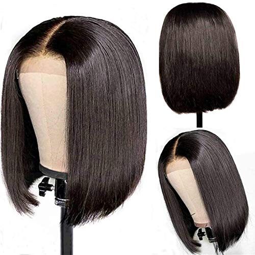 Extensions Strähne Natürlich gerade Qualität Frauen kurze Mädchen Party Kunsthaar 12,5-Zoll-Perücke Echthaar Perücke Balayage (3-BLACK, One Size) von Junhasgood