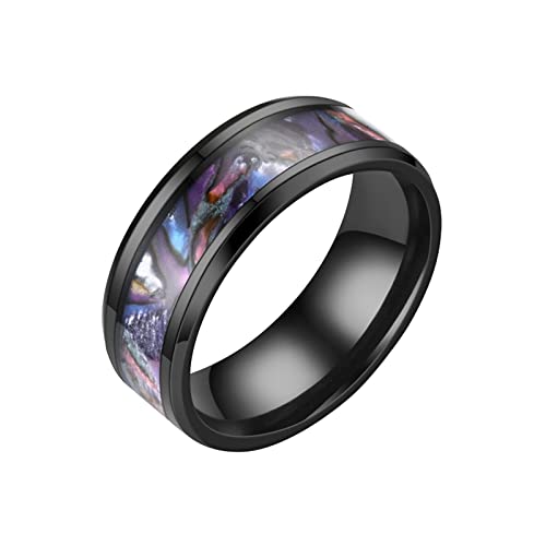 Junhasgood Edelstahl-Angst-Ring für Frauen Männer Größe 6 13 Breite 8 mm 6 Farbe Exquisiter Ring schwarz sandgestrahlt Ohrringe Der Ringe (Multicolor, 8) von Junhasgood