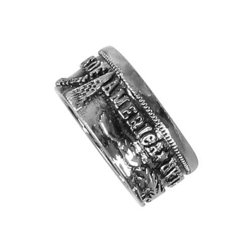 Junhasgood Ring Klassischer Dollar-Ring Vereinigte Staaten Emblem United For One Ring Vintage Herren-Silberdollar-Ring in verschiedenen Größen Untersetzer Der Ringe (A, One Size) von Junhasgood