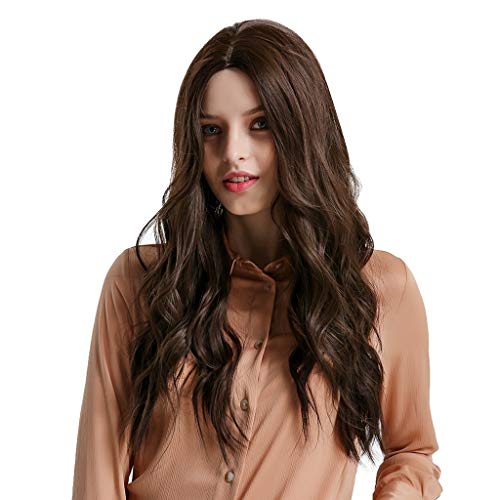 Kinder Perücken Für Jungen Synthetic Hair Brown Long Curly Hair Wig Echthaar Perücke Kurz Hellbraun (Brown, One Size) von Junhasgood