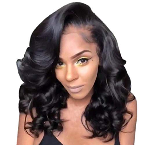 Kinder Perücken Für Jungen Wave Perücke Perücken Damen Kunsthaarperücke Haare Färben Zubehör Balayage (Black, One Size) von Junhasgood