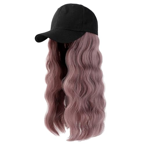 Lockige Haare Produkte Hut, verstellbar, lockige Baseball-Wellenkappe, Haarfrisur-Perücke Damen Perücke Cosplay (Black, One Size) von Junhasgood