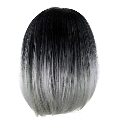 Männer Perücke Blond Kurz Gerade volle Frauen synthetische Perücken Haar natürlich aussehende Perücken kurze Perücke Locken Produkte (8-Black, 27x18x5cm) von Junhasgood