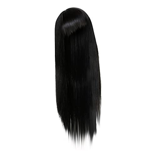 Perücke Damen Lange wig Keine Lace Front Perücken, leimlose, maschinell hergestellte Perücken für schwarze Frauen, natürliche Farbe gerade Perücken für Mädchen freundlich (a-Black, One Size) von Junhasgood