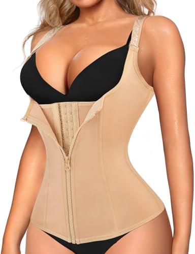 Junlan Bauchweg Body Damen Bauchweggürtel Korsage Damen Bauchweg Body Shaper Damen Waist Trainer Damen Korsett Damen Taillenformer (Beige, Large) von Junlan