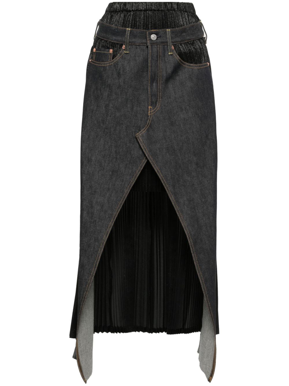 Junya Watanabe Jeansrock im Deconstructed-Look - Blau von Junya Watanabe