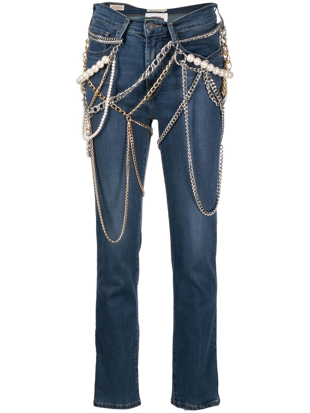 Junya Watanabe Gerade Jeans mit Kettendetail - Blau von Junya Watanabe