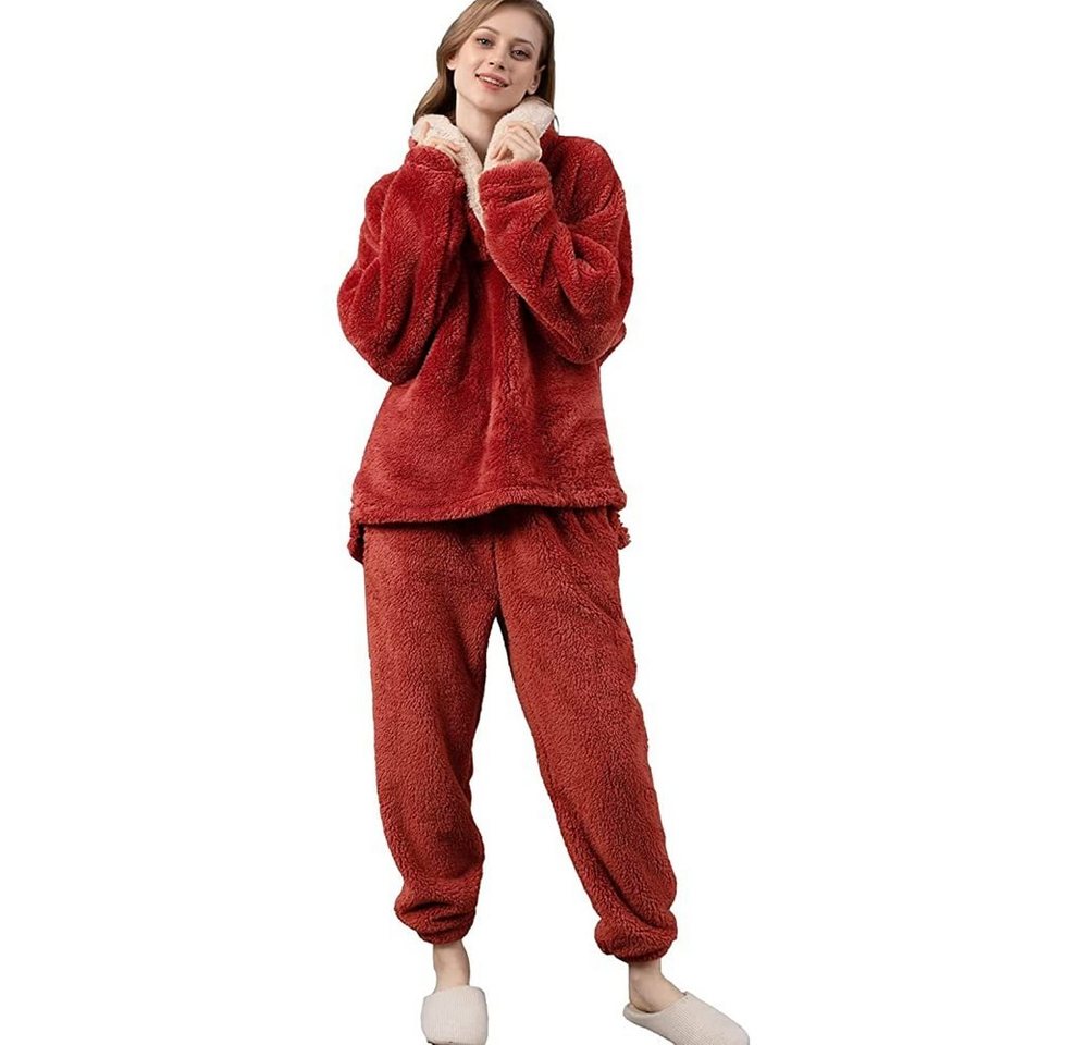 Juoungle Schlafanzug Schlafanzug für Damen, Hausanzug kuschelige und warmes Nachtwäsche von Juoungle